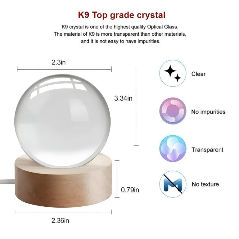 3D Moon Crystal Ball Lamp