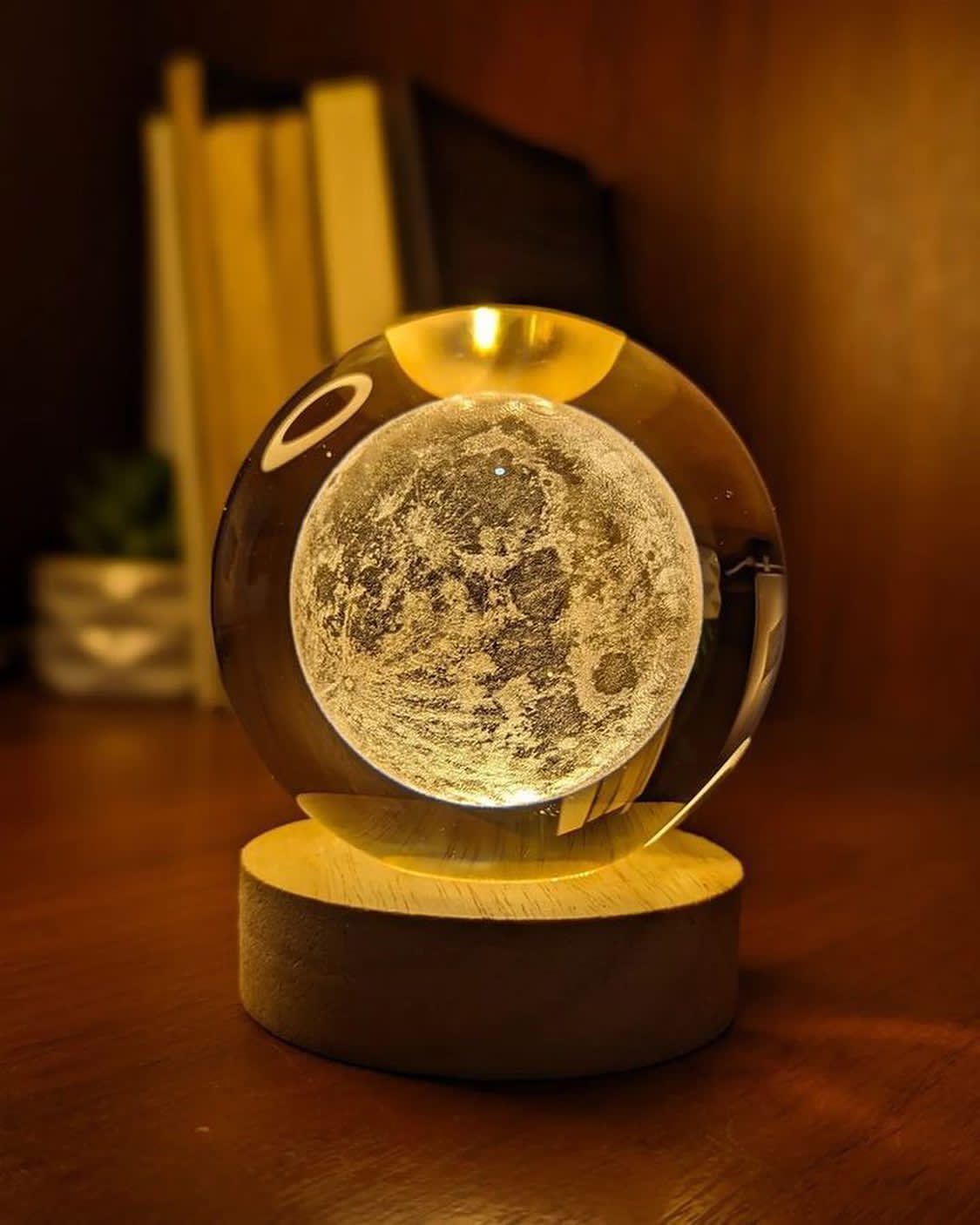 3D Moon Crystal Ball Lamp