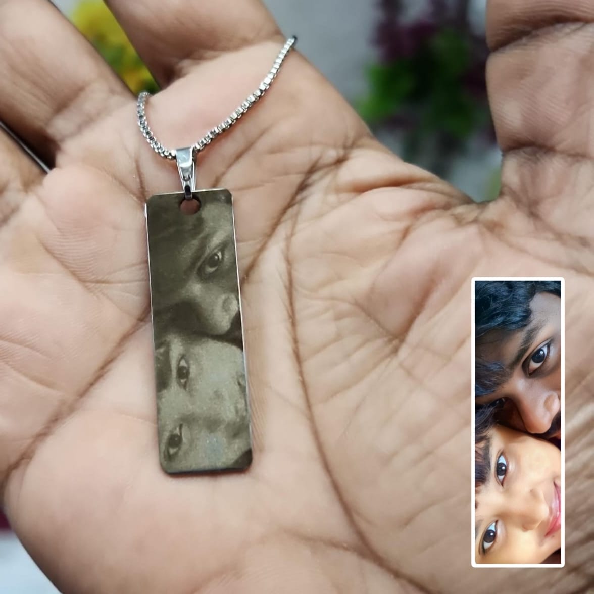 Personalized Eye Engraving Necklace - Silver Colour