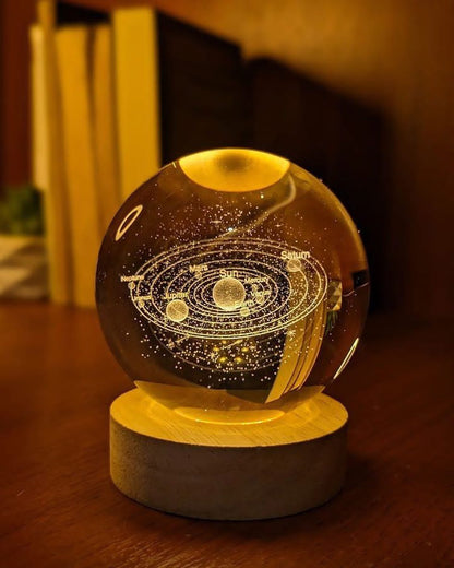 3D Solar System Crystal Ball Lamp