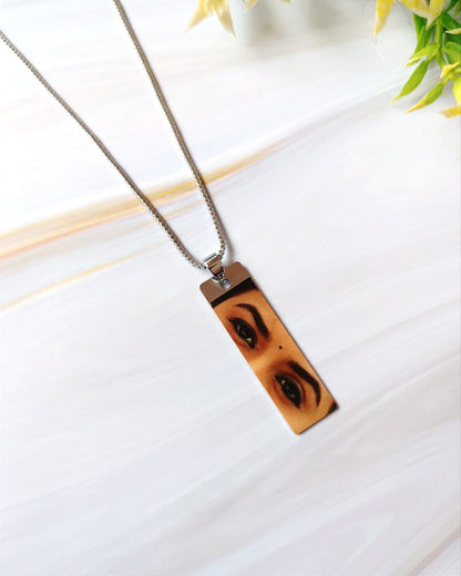 Personalized UV Laser Printed Necklace - Black & White