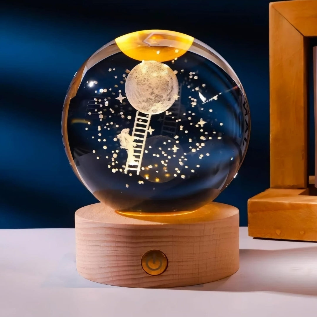 3D Moon Landing Crystal Ball Lamp