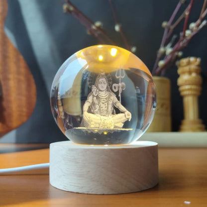 3D Lord Shiva Crystal Ball Lamp