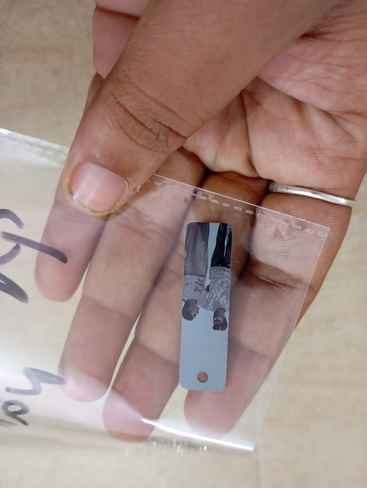 Personalized UV Laser Printed Necklace - Silver Colour - Black and White Print