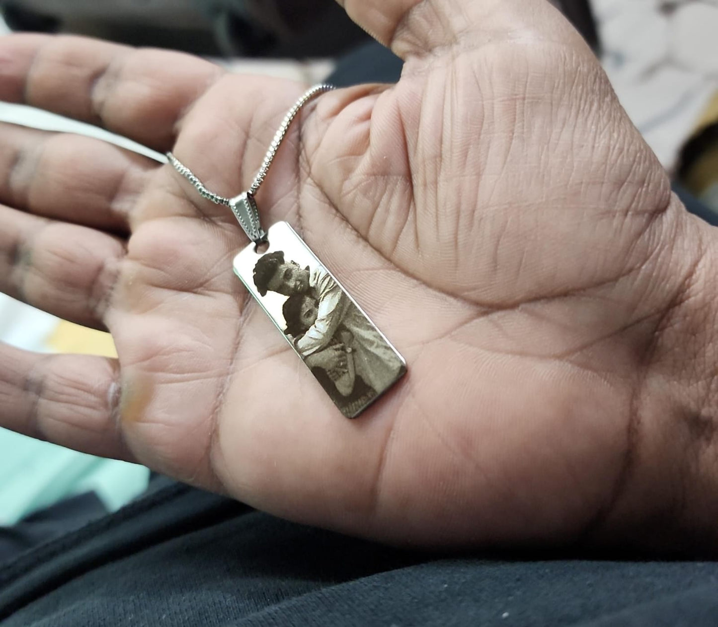 Personalized Photo Engraving Necklace - Silver Colour