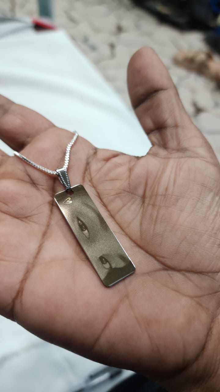 Personalized Eye Engraving Necklace - Silver Colour