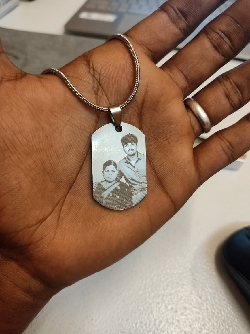 Personalized Photo Engraving Necklace | Army Pendant Shape