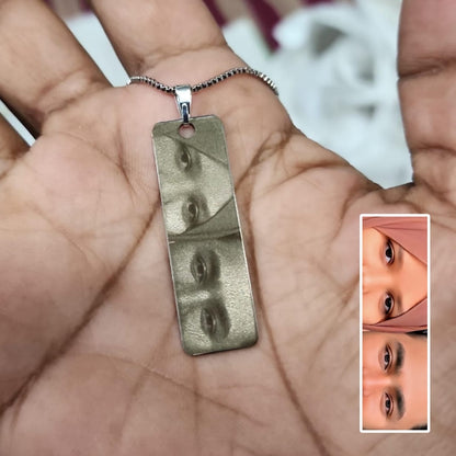 Personalized Eye Engraving Necklace - Silver Colour