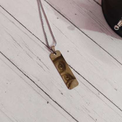 Personalized Eye Sketch Engraving Necklace - Silver Colour