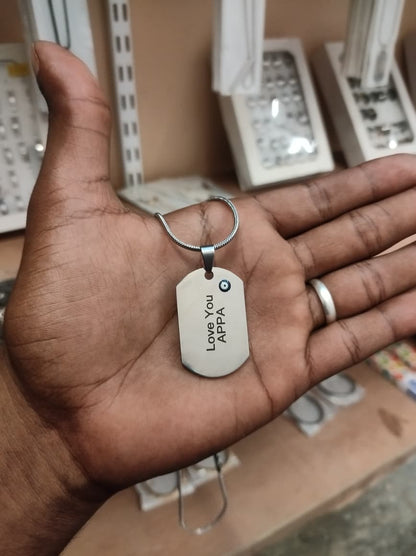 Personalized Photo Engraving Necklace | Army Pendant Shape