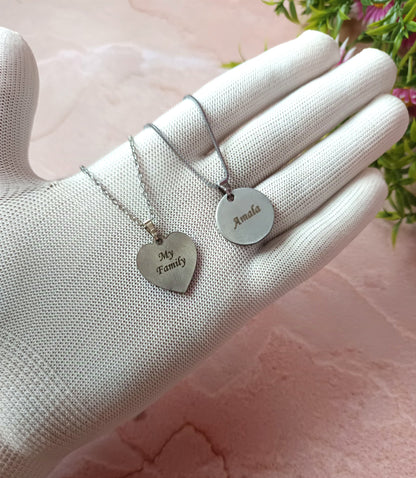 Colour Photo Printed Necklace - Heart Shape