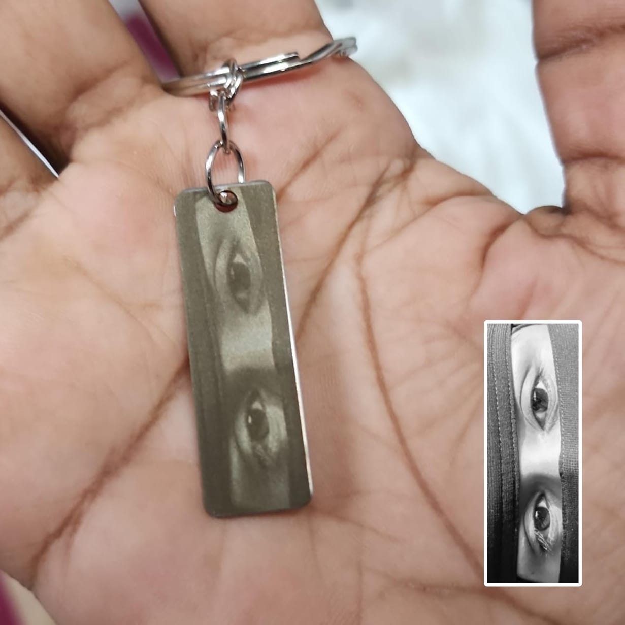 Personalized Eye Engraving Necklace - Silver Colour