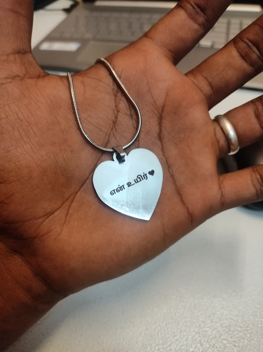 Personalized Photo Engraving Necklace Heart Shape