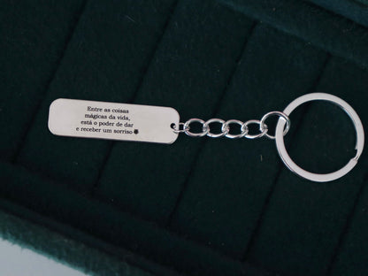 Personalized Eye or Photo Sketch Engraving Keychain - Silver Colour