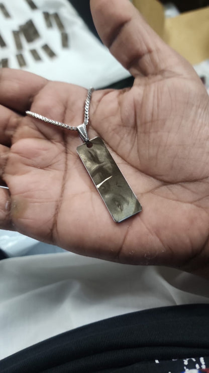 Personalized Eye Engraving Necklace - Silver Colour