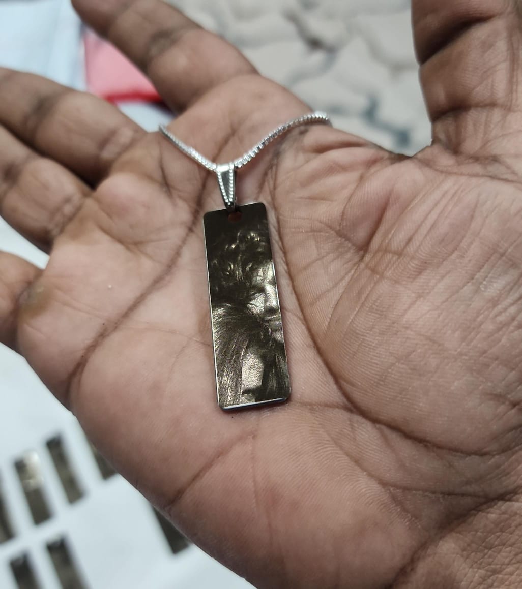 Personalized Photo Engraving Necklace - Silver Colour