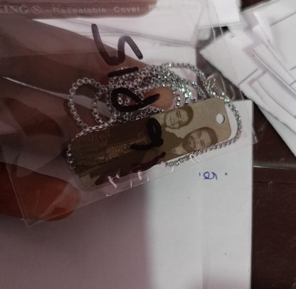 Personalized Photo Sketch Engraving Necklace - Silver Colour