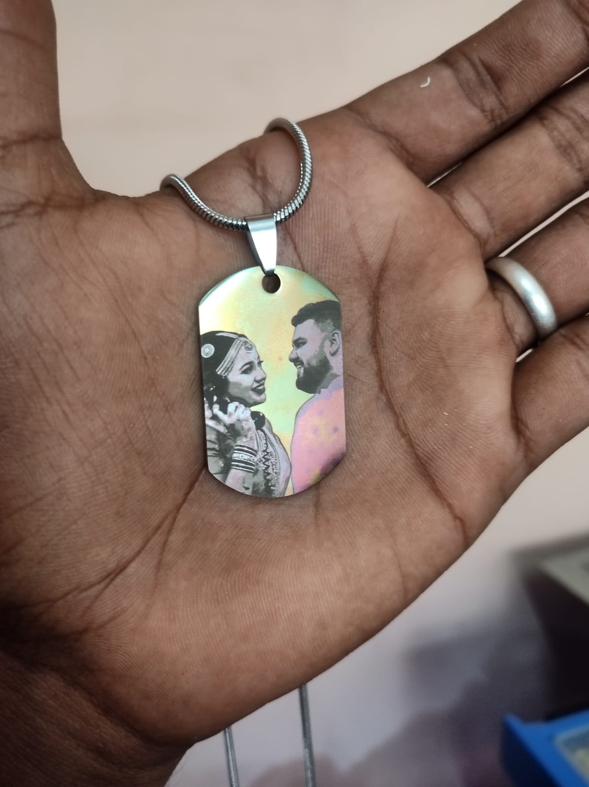 Personalized Photo Engraving Necklace | Army Pendant Shape