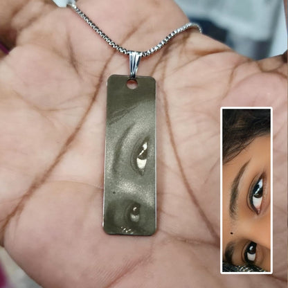 Personalized Eye Engraving Necklace - Silver Colour