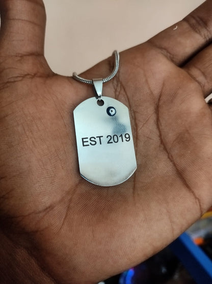 Personalized Photo Engraving Necklace | Army Pendant Shape